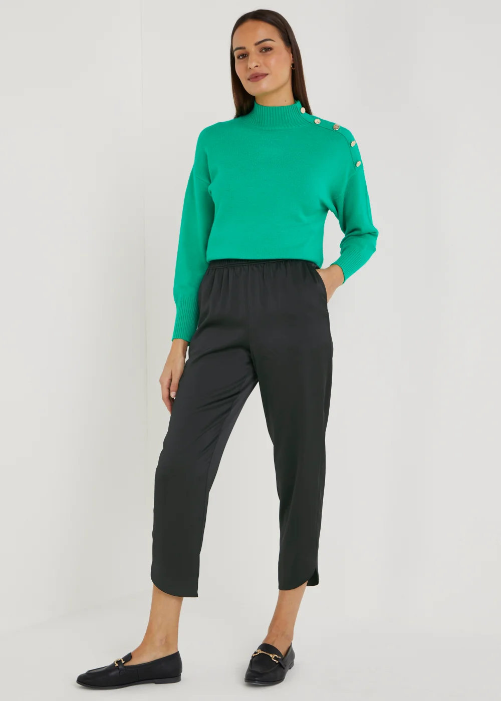 Et Vous Black Satin Joggers - Size 8 Image 1