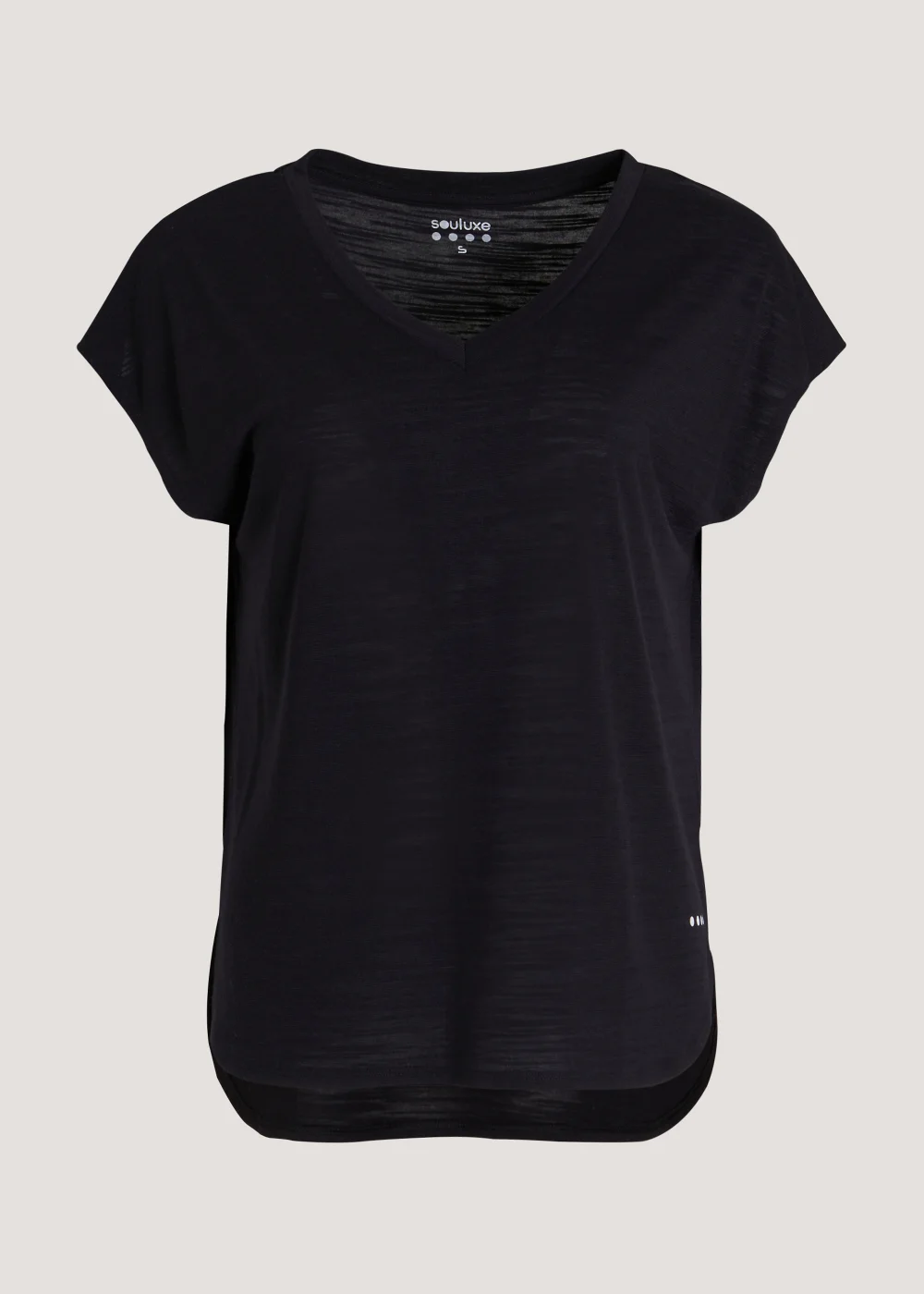Souluxe Black V-Neck Textured Sports T-Shirt - S Image 4