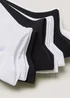 5 Pack Black & White Microfibre Trainer Socks - One Size Image 2