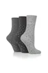 3 Pack Gentle Grip Grey Spot Socks - One Size Image 1