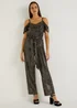 Et Vous Gold Sequin Cold Shoulder Jumpsuit - 8 Image 5
