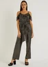 Et Vous Gold Sequin Cold Shoulder Jumpsuit - 8 Image 1