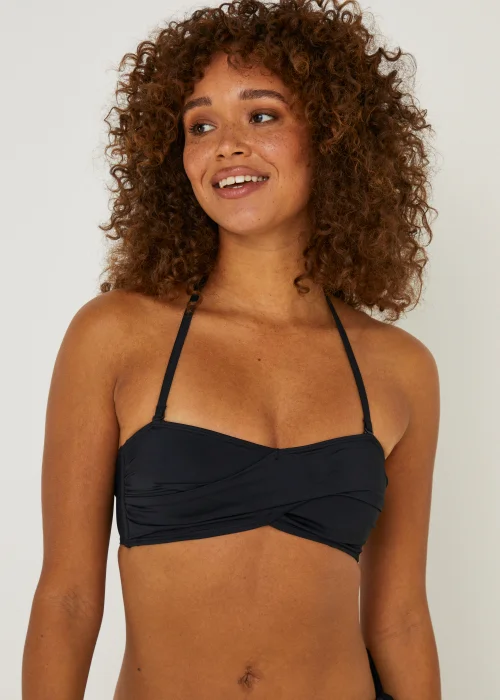 Black Twist Bandeau Bikini Top - 8 Image 1