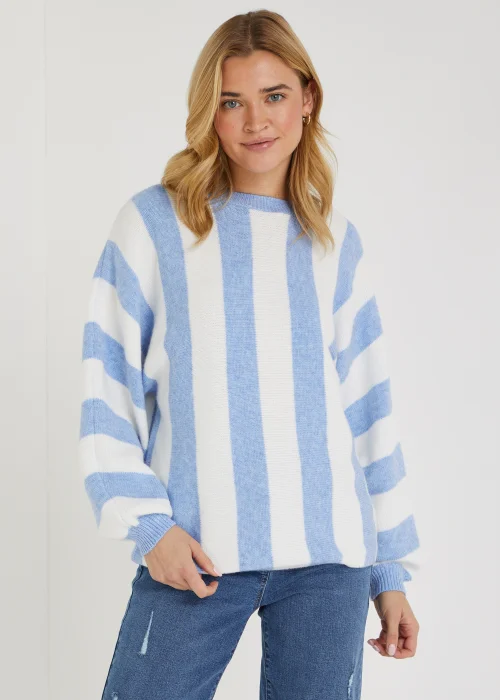 Papaya Petite Blue Stripe Jumper - Extra small Image 1