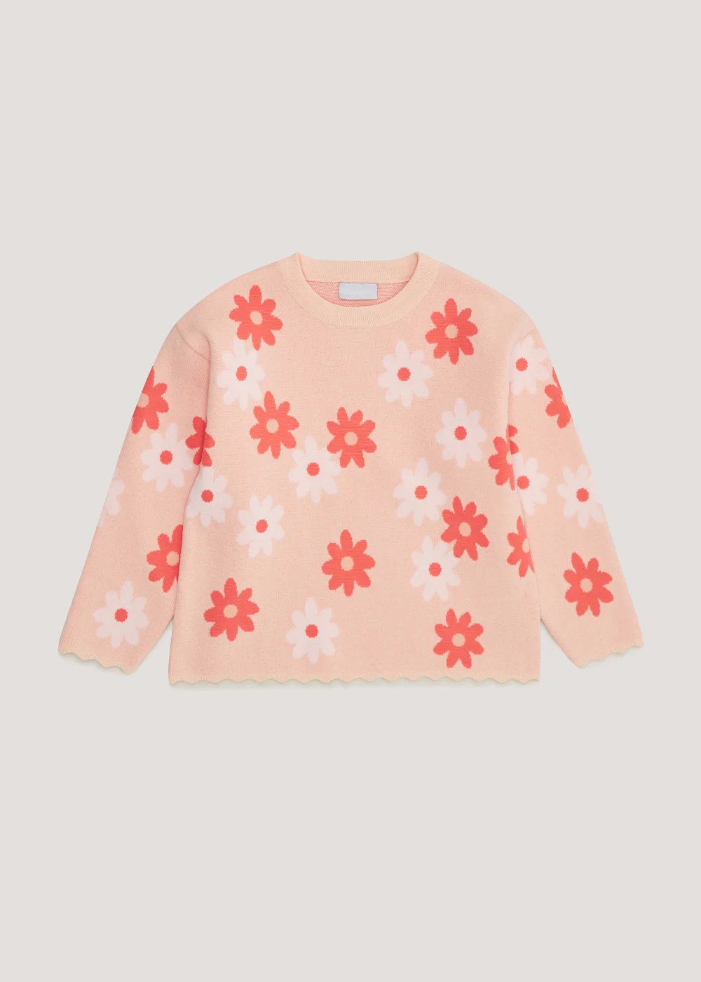 Girls Pink Daisy Jumper (4-13yrs) - Age 4 Years Image 1