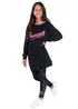 Girls Pineapple Black Glitter Logo Oversized Longline Sweatshirt (5-13yrs) - 5-6 Yrs Image 2