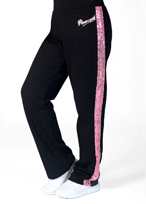 Girls Pineapple Black Sequin Wide Leg Joggers (5-13yrs) - Age 5-6 Image 2