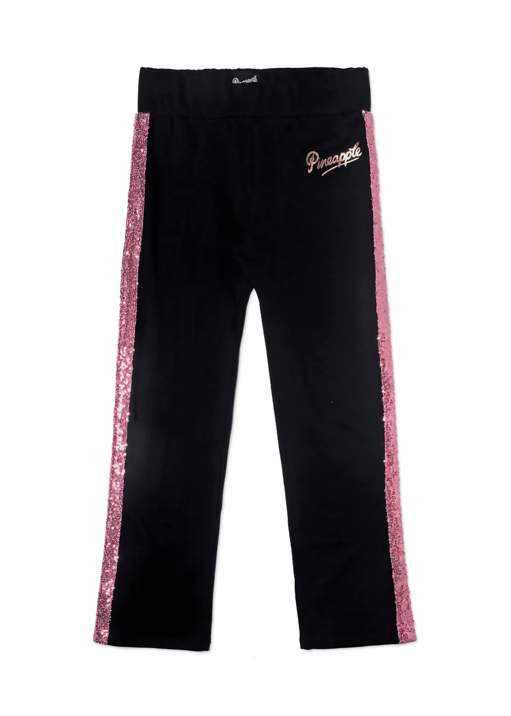 Girls Pineapple Black Sequin Wide Leg Joggers (5-13yrs) - Age 5-6 Image 4