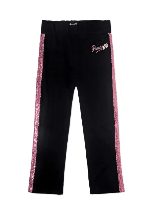 Girls Pineapple Black Sequin Wide Leg Joggers (5-13yrs) - Age 5-6 Image 4