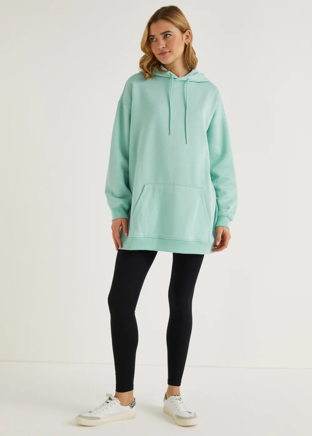 Green Longline Hoodie - S Image 5