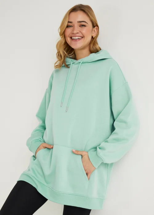 Green Longline Hoodie - S Image 1