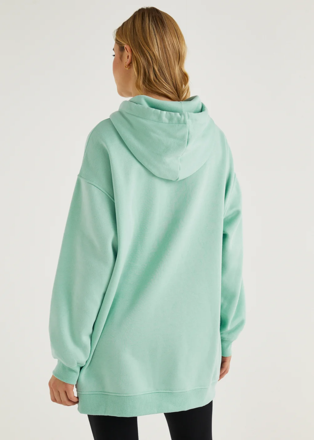 Green Longline Hoodie - S Image 3