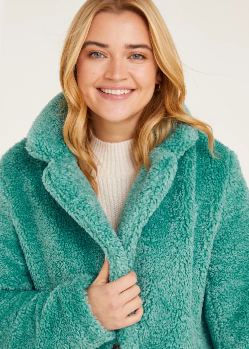 Papaya Petite Teal Teddy Coat - 6 Image 3
