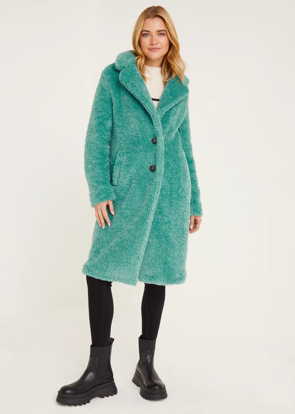 Papaya Petite Teal Teddy Coat - 6 Image 1