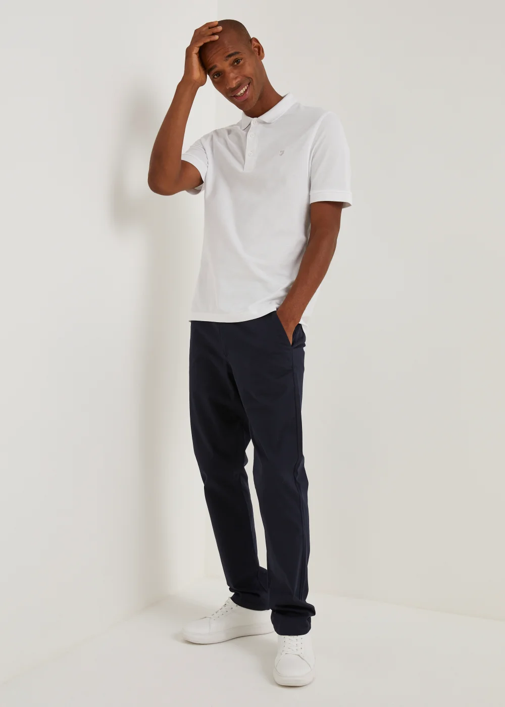 Farah Cove White Polo Shirt - S Image 5