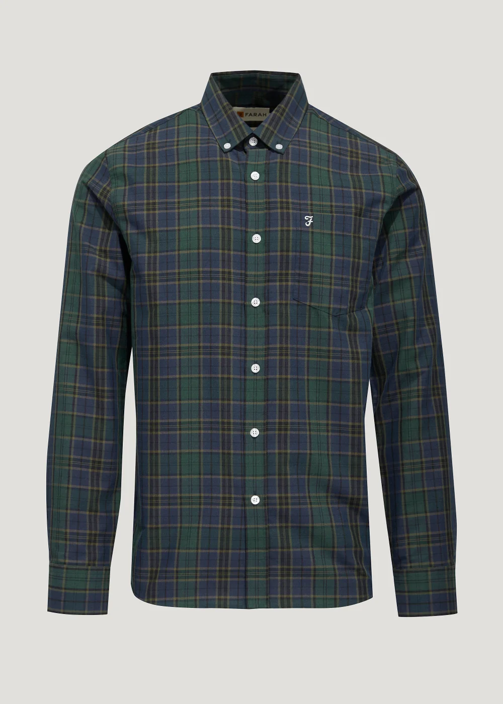 Farah Edina Green Check Oxford Shirt - Medium Image 4