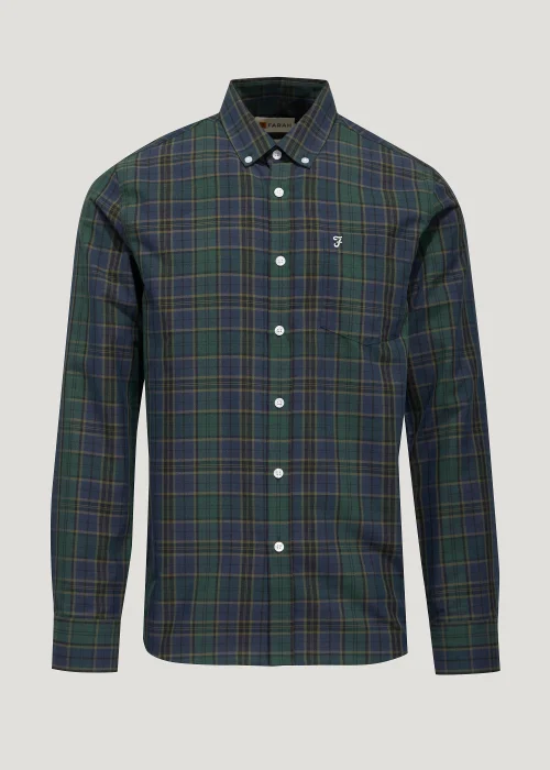 Farah Edina Green Check Oxford Shirt - Medium Image 4