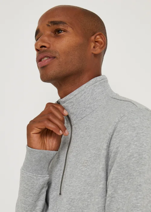 Farah Aintree Grey 1/4 Zip Sweatshirt - Extra Large Image 5