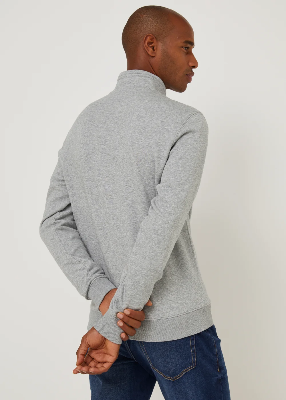 Farah Aintree Grey 1/4 Zip Sweatshirt - Extra Large Image 3