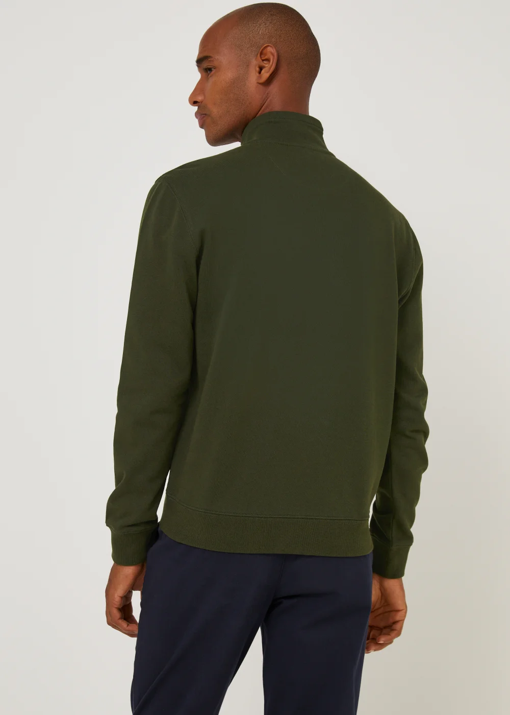 Farah Aintree Green 1/4 Zip Sweatshirt - Small Image 3