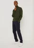 Farah Aintree Green 1/4 Zip Sweatshirt - Small Image 2