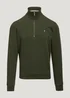 Farah Aintree Green 1/4 Zip Sweatshirt - Small Image 5
