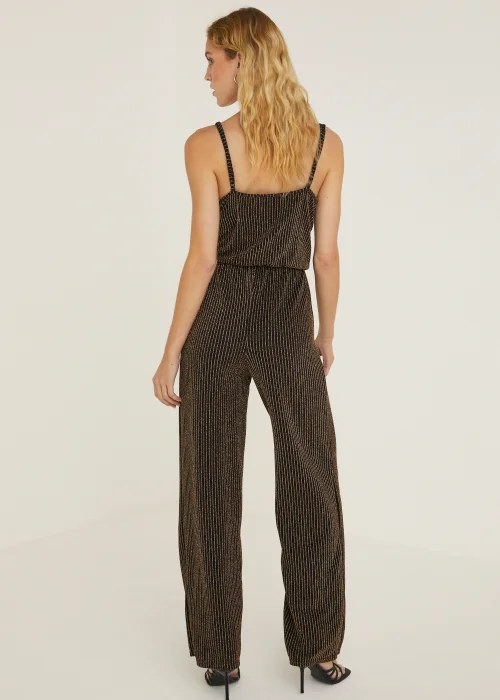 Be Beau Black & Gold Metallic Jumpsuit - 6 Image 3