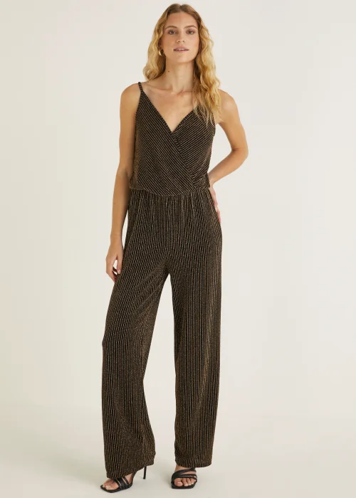 Be Beau Black & Gold Metallic Jumpsuit - 6 Image 1