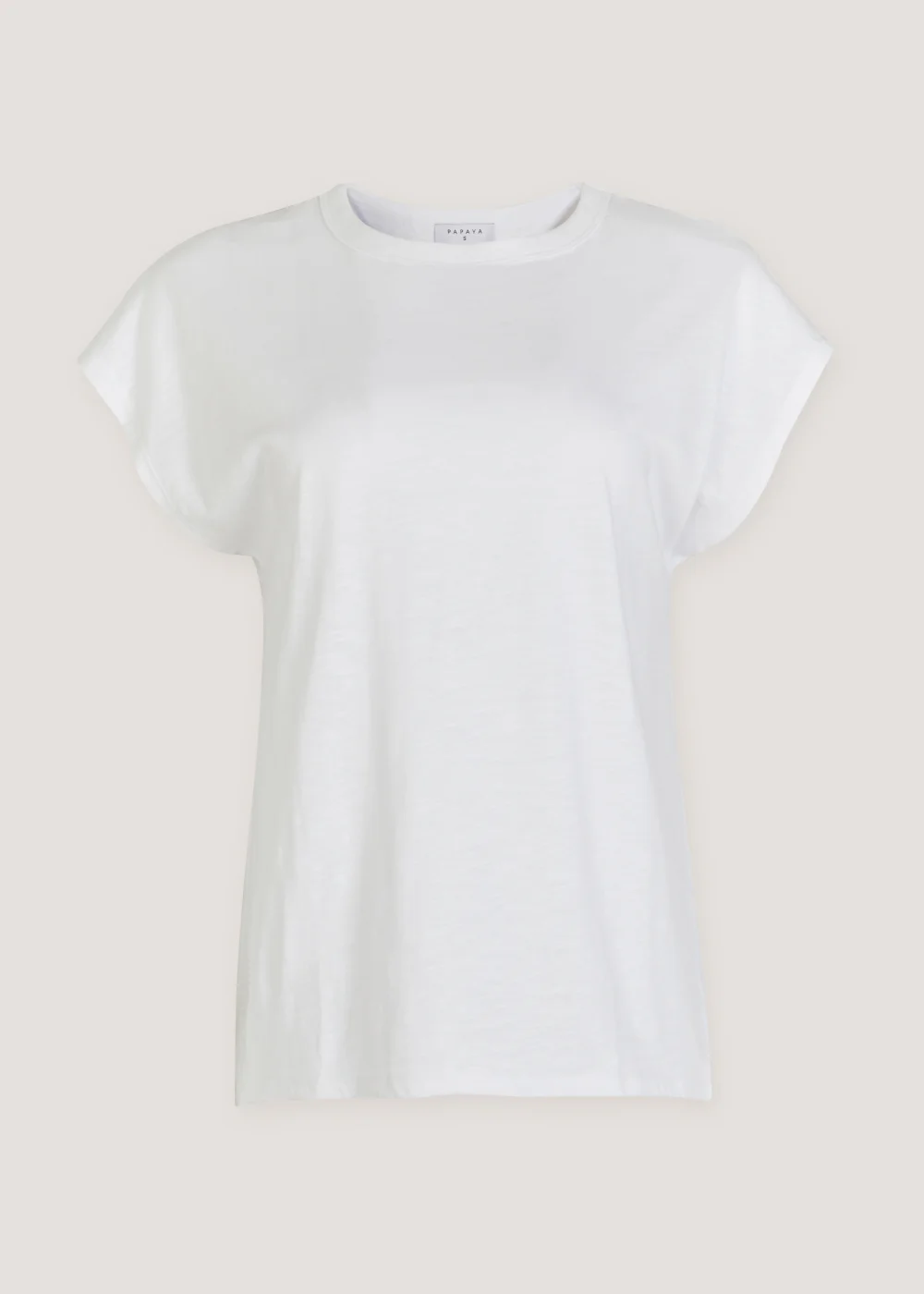 White Cotton Longline Essential T-Shirt - S Image 2