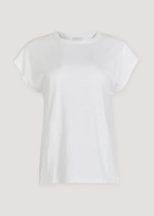 White Cotton Longline Essential T-Shirt - S Image 2