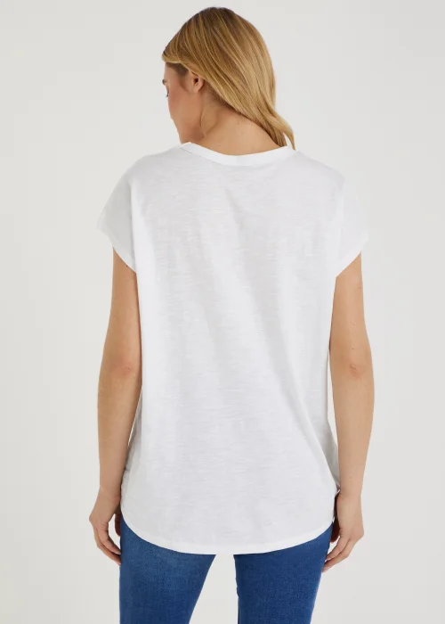 White Cotton Longline Essential T-Shirt - S Image 3
