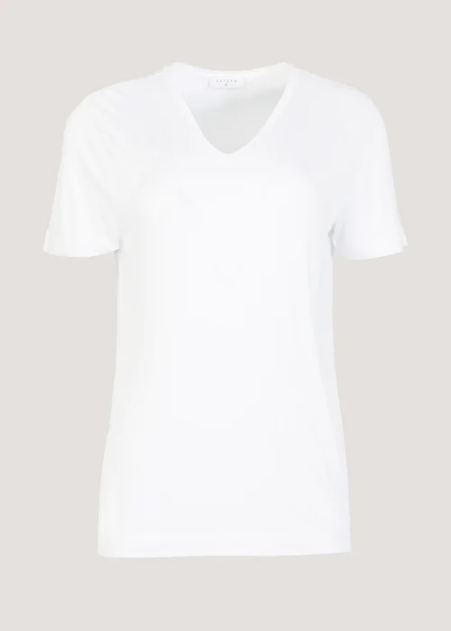 White Essential V-Neck T-Shirt - Size 8 Image 4