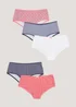 5 Pack Plain & Print Short Knickers - Size 8 Image 1