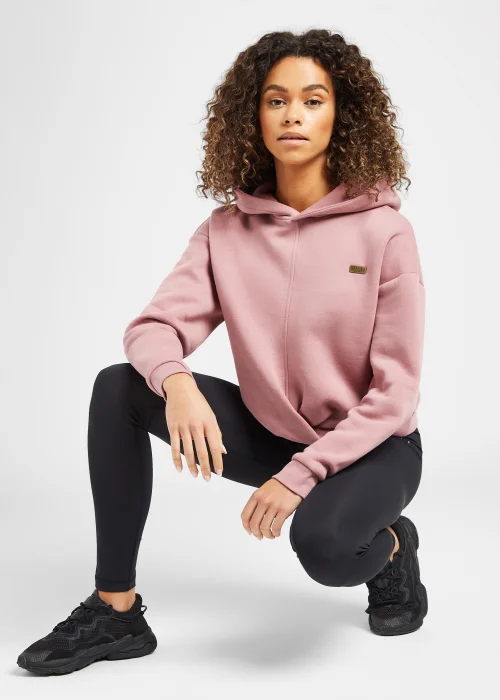 Elle Sport Pink Twist Front Cropped Hoodie - Extra small Image 3