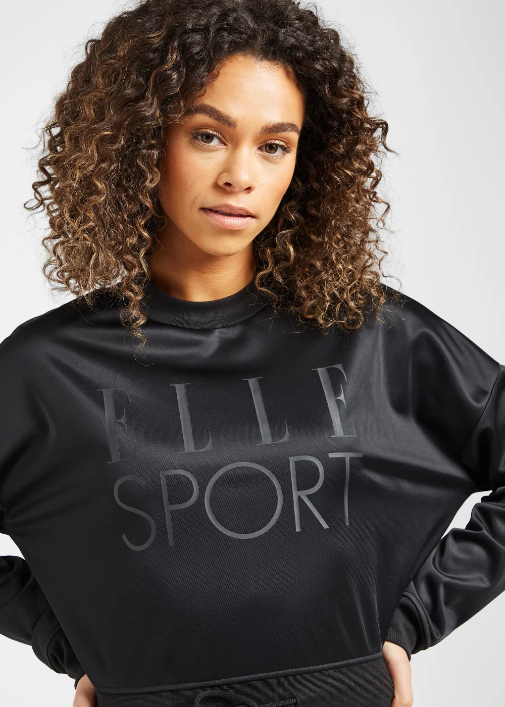 Elle Sport Black Cropped Sweatshirt - XS Image 3