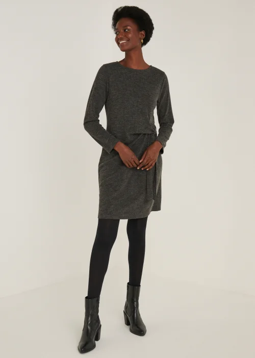 Grey Long Sleeve Jersey Dress - 8 Image 2