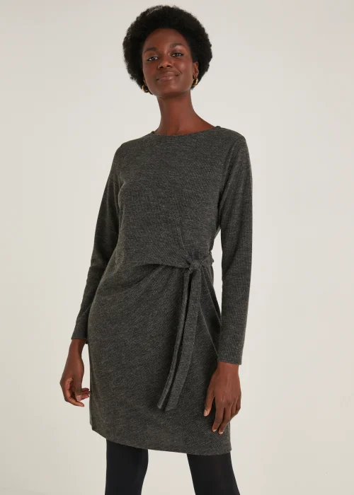 Grey Long Sleeve Jersey Dress - 8 Image 1