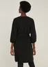 Black Ribbed Wrap Dress - 8 Image 4
