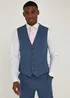 Taylor & Wright Hemsworth Blue Check Slim Fit Suit Waistcoat - Small Image 1