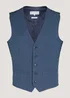 Taylor & Wright Hemsworth Blue Check Slim Fit Suit Waistcoat - Small Image 5