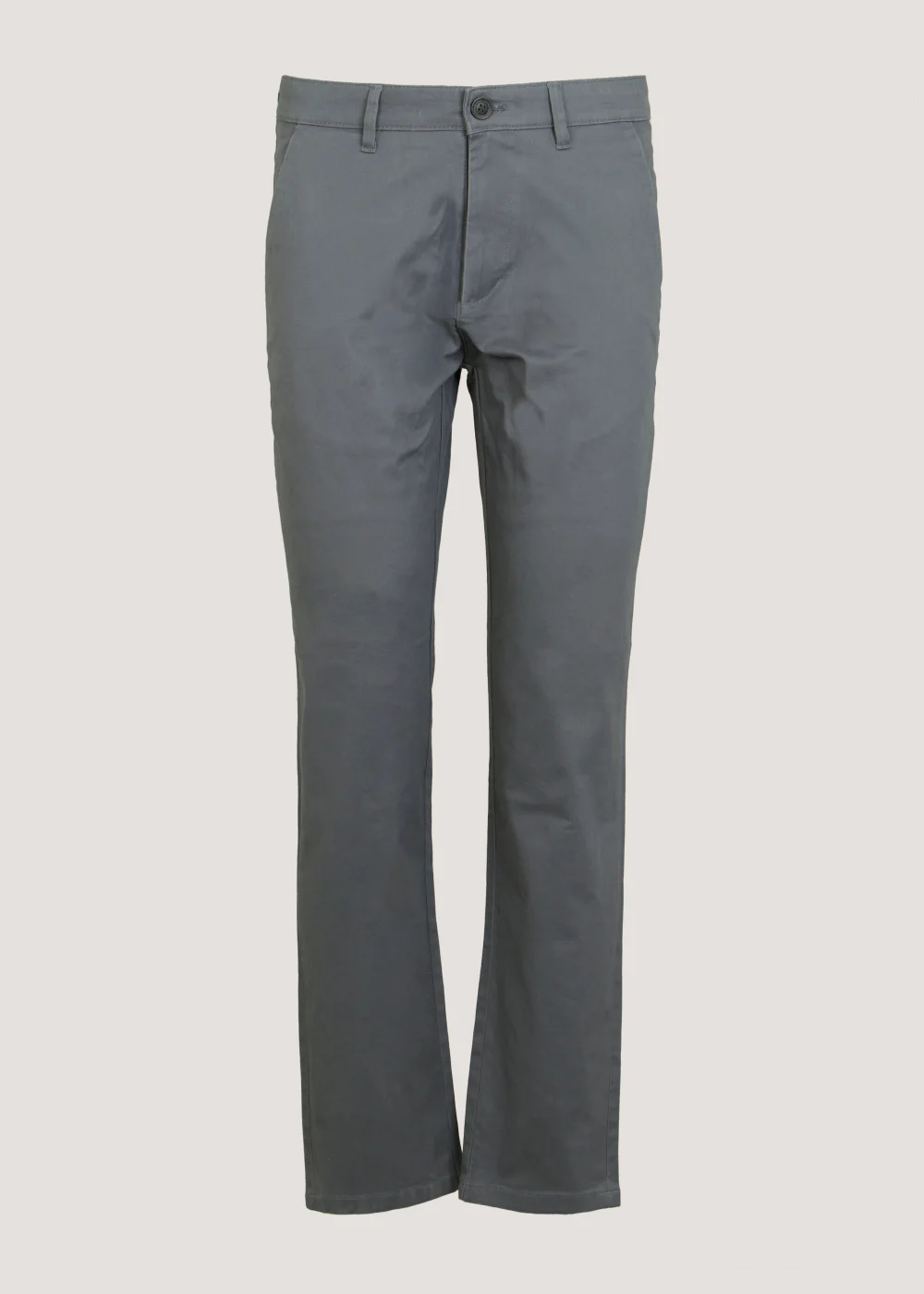 Grey Straight Fit Stretch Chinos - 30 Waist Regular Image 5