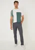 Grey Straight Fit Stretch Chinos - 30 Waist Regular Image 1
