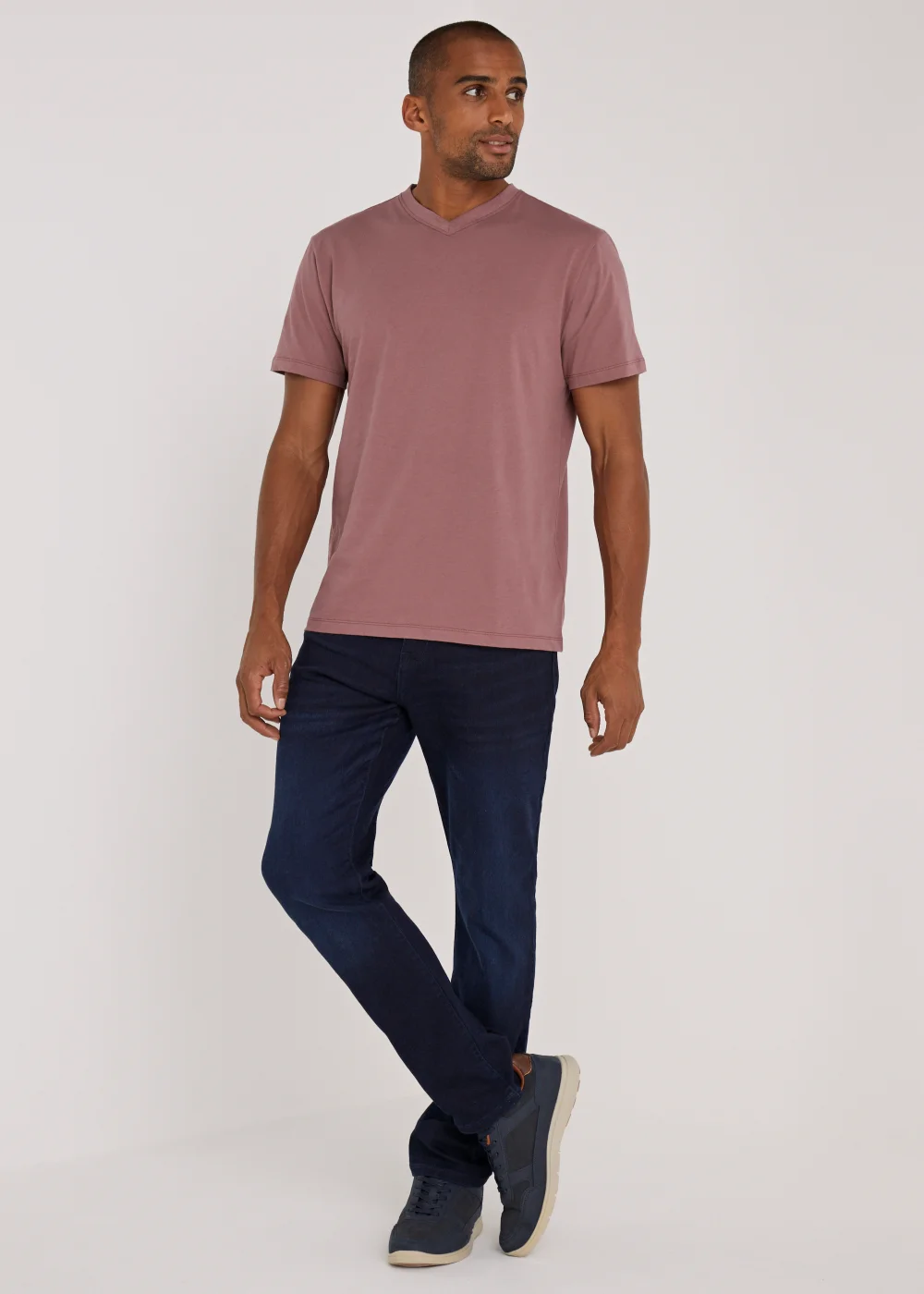 Pink Essential V-Neck T-Shirt - Small Image 3