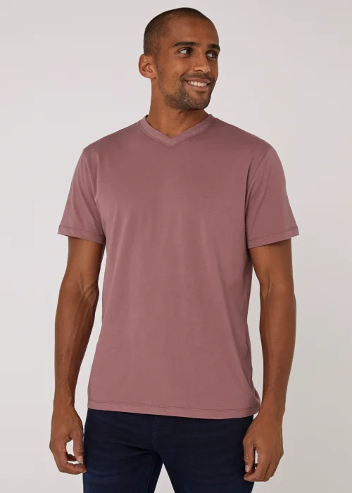Pink Essential V-Neck T-Shirt - Small Image 1