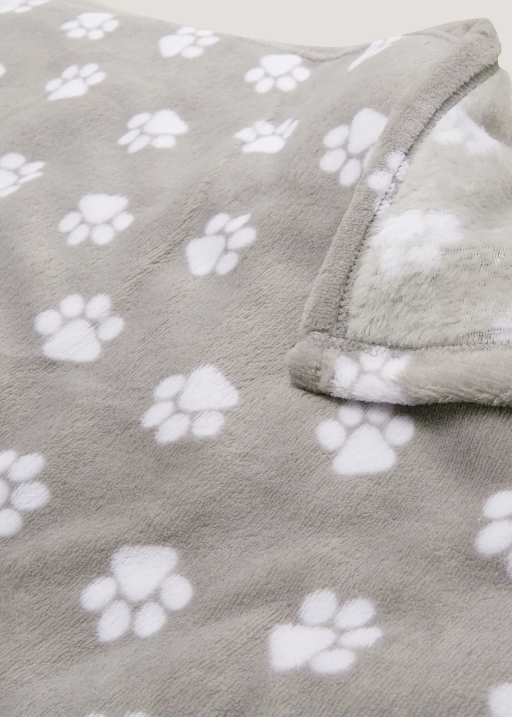 Grey Paw Print Pet Fleece Blanket (130cm x 150cm) Image 2