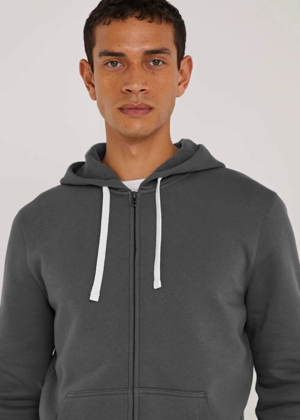 Grey Essential Zip Up Hoodie - S Image 3