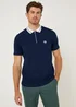 Navy Textured Zip Polo Shirt - S Image 1