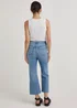 Mid Wash Cropped Flared Jeans - Size 8 Image 2