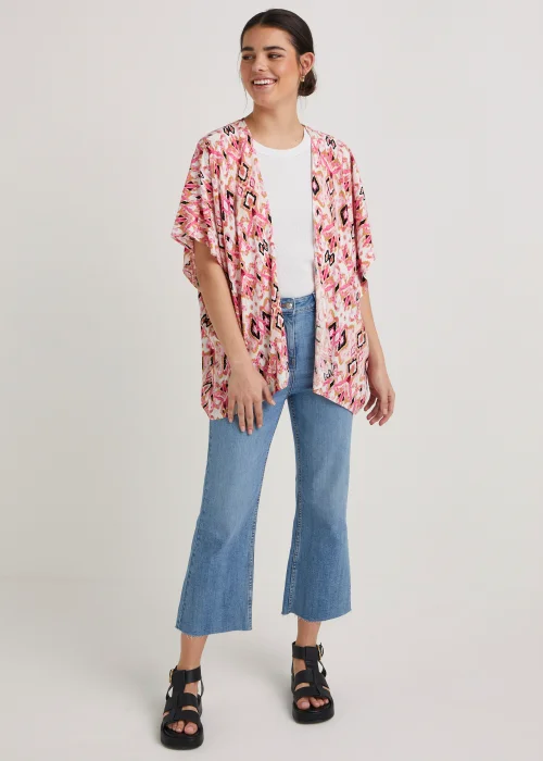 Mid Wash Cropped Flared Jeans - Size 8 Image 5