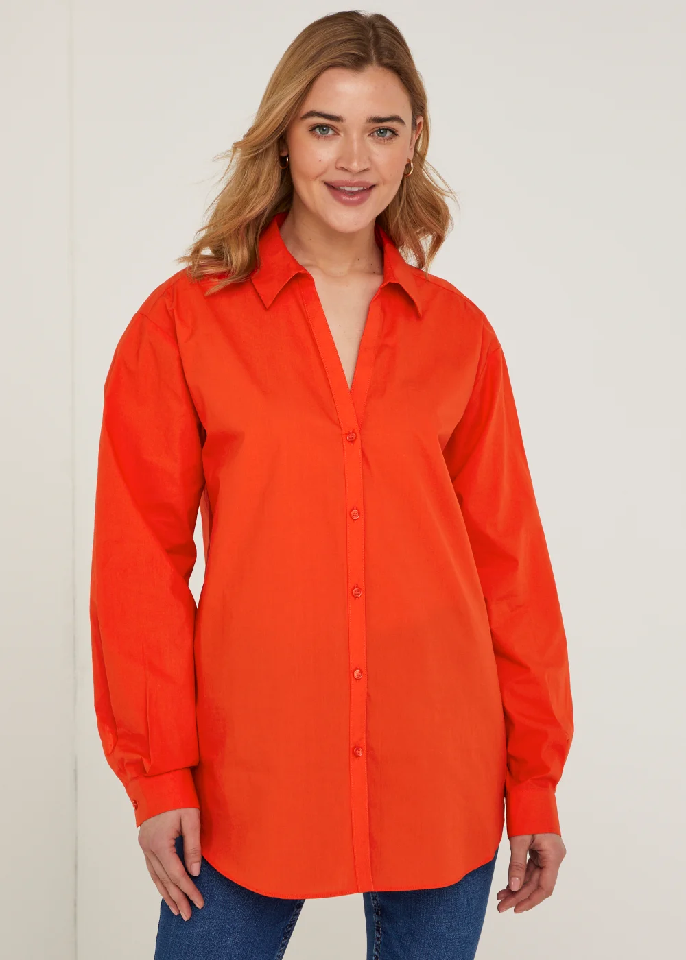 Red Poplin Shirt - Size 8 Image 1